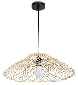 Toolight Natural, závesné stropné svietidlo 40cm, 1xE27, APP1946-1CP, prírodná hnedá-čierna, OSW-66076