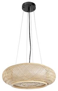 Toolight Natural, závesné stropné svietidlo 40cm, 3xE27, APP1908-3CP, prírodná hnedá-čierna, OSW-66056