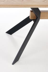 Moderný jedálenský stôl Breda, dub prírodný/čierna, rozkladací