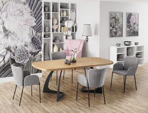 Luxusný jedálenský stôl Viola s rozkladom, dub prírodný/čierna