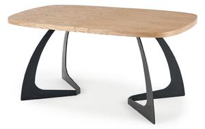 Luxusný jedálenský stôl Viola s rozkladom, dub prírodný/čierna