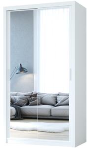 MEBLINE Skriňa s posuvnými dverami so zrkadlom VISTA 120 biela