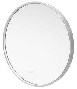 Mereo Mereo, okrúhle LED zrkadlo, priemer 60 cm, LED osvetlenie, rám z brúsenej ocele, MER-CN164S
