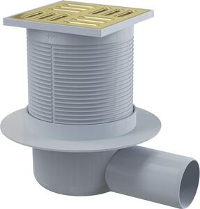 Deante Deante, bodový sprchový žľab so zlatým roštom 105x105mm, zlatá matná, DEA-KOS_R01C