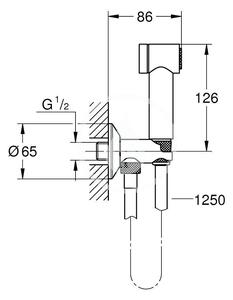 Grohe - Nástenný ventil s ručnou bidetovou sprškou, chróm