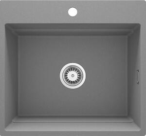 Deante Magnetic, 1-komorový granitový drez 560x520x220mm, šedá metalíza, DEA-ZRM_S10A