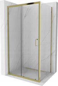 Mexen Apia sprchovací kút s posuvnými dverami 105 (dvere) x 80 (stena) cm, 5mm číre sklo, zlatý profil, 840-105-080-50-00