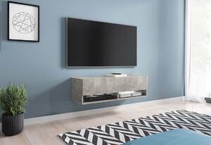 TV stolík LOWBOARD A 100, 100x30x32, biela/biela lesk, bez LED osvetlenia