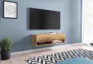 TV stolík LOWBOARD A 180, 180x30x32, biela/sivá lesk, bez LED osvetlenia