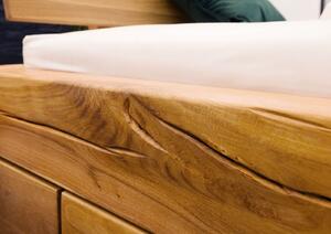 JANGALI Nosníková posteľ s podnožou, divoký dub, 180x200x85 ,prírodne olejované