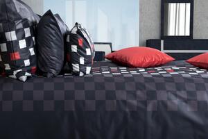 Glamonde luxusné obliečky Luke čierne s červenými, bielymi a šedými štvorcami. NOVINKA! 140×200 cm