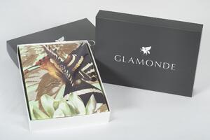 Glamonde luxusné obliečky Magnolia s realistickými kvetmi Magnólií na zelenkavom podklade. Novinka našej ponuky! 140×220 cm