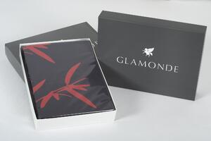 Glamonde luxusné obliečky Bamboo s čiernym podkladom a výraznými červenými a bielymi výhonkami! 140×200 cm