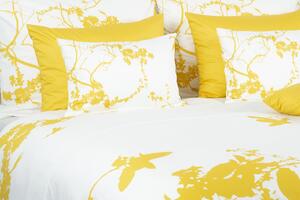Glamonde luxusné obliečky Edel so zlatistými kvetmi na bielom podklade. Elegantné a vznešené riešenie! 240x200 cm