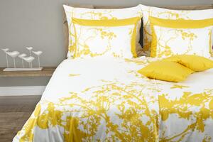 Glamonde luxusné obliečky Edel so zlatistými kvetmi na bielom podklade. Elegantné a vznešené riešenie! 140×200 cm