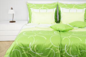 Glamonde luxusné obliečky Airy s kruhmi na zelenom podklade. Pretože zelená je ideálna do spálne! 140×200 cm