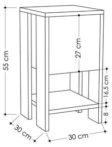 Nočný stolík Ema 30 x 55 x 30 cm KALUNE DESIGN