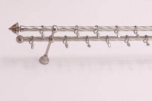 Hrot - dvojradové kovové twister garniže satyna 1,2 m