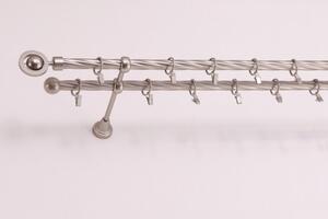 Perla - dvojradové kovové twister garniže satyna 1,5 m