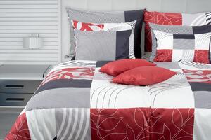 Glamonde luxusné obliečky Carus so štvorcami vo farbách červenej, šedej, a bielej. Môžu byť vaše! 140×200 cm