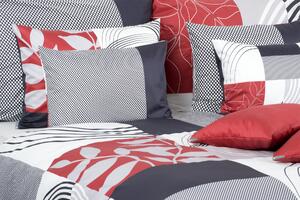 Glamonde luxusné obliečky Carus so štvorcami vo farbách červenej, šedej, a bielej. Môžu byť vaše! 140×200 cm