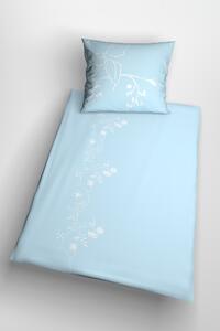 Glamonde luxusné obliečky Florentina s jemným bielym kvietkovaným vzorom na tyrkysovom podklade. 140×200 cm