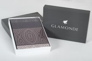 Glamonde luxusné obliečky Damiano s pruhovaným vzorovaním na podklade hnedých farebných tónov. 140×220 cm