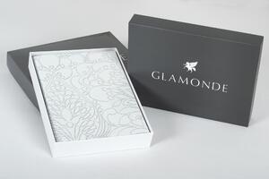 Glamonde luxusné obliečky Bologna v kombinácií fialovej a šedo - bielej. Povrch zdobí jemný ornament. 140×200 cm