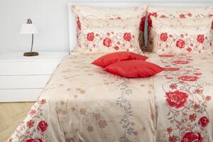 Glamonde luxusné obliečky Rosella v ružovom odtieni, ktorých základ je doplnený červenými ružami. 140×220 cm