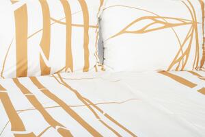 Glamonde luxusné obliečky Bambus s béžovým podkladom a hnedým motívom bambusových výhonkov. 140×220 cm