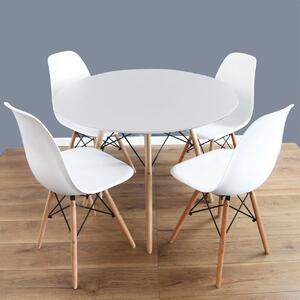 Jedálenský set (stôl + 4x stolička) Fignon, biely