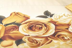 Glamonde luxusné obliečky Rosy v béžovej farbe, doplnené zlatistými ružami. Vyslovene elegantné! 240x220 cm