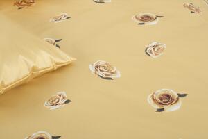 Glamonde luxusné obliečky Rosy v béžovej farbe, doplnené zlatistými ružami. Vyslovene elegantné! 140×220 cm