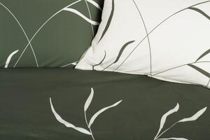 Glamonde luxusné obliečky Savino v kombinácií zelenej a béžovej, doplnenej so smotanovým vzorom. 140×200 cm