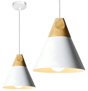 Toolight - Závesná lampa Scandi A 1xE27, biela-hnedá, OSW-00148