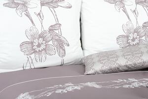 Glamonde luxusné obliečky Maura s kvetinami v šedobielej kombinácii. Novinka našej ponuky! 200x200 cm