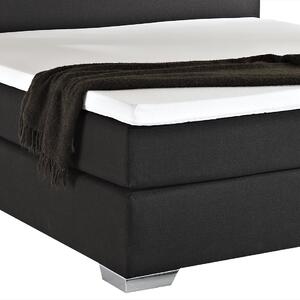 Kontinentálna posteľ čierna čalúnená 180 x 200 cm s vreckovým pružinovým matracom moderná