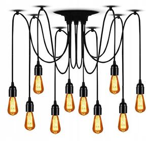 Toolight - Stropná lampa Spider 10xE27, čierna, OSW-00019