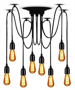Toolight - Stropná lampa Spider 8xE27, čierna, OSW-00018