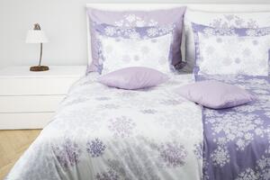 Glamonde luxusné obliečky Cristiana vo fialovomodrej kombinácií s bielou a kvetmi. Jemné a mladistvé! 140×200 cm