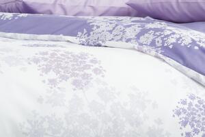 Glamonde luxusné obliečky Cristiana vo fialovomodrej kombinácií s bielou a kvetmi. Jemné a mladistvé! 140×220 cm