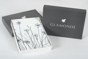 Glamonde luxusné obliečky Concetta s čiernou kresbou kvietok na bielom podklade. NOVINKA! 140×200 cm