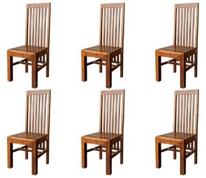 Dizajnová vysoká stolička akácia,, 46x46x109, medovo lakovaná sada 6 ks