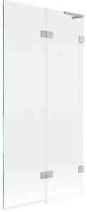 Mexen Lunar L, 2-krídlová vaňová zástena pravá 90 x 150 cm, číre sklo, brúsená oceľ, 897L-090-100-97-00-P