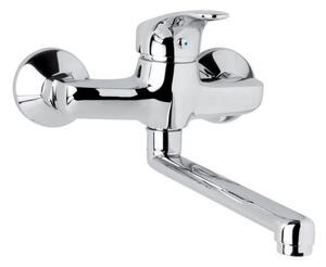 Mereo Mereo, Drezová nástenná batéria, Sonáta, s ramienkom plochým rovným 210 mm, chróm, MER-CB302N
