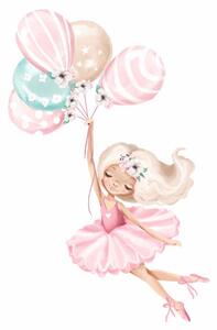 Detská nálepka na stenu Baletka s pastelovými balónmi Rozmery: 150 x 98 cm