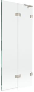 Mexen Lunar L, 2-krídlová vaňová zástena pravá 80 x 150 cm, číre sklo, brúsená oceľ, 897L-080-100-97-00-P