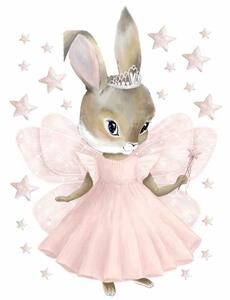 Detská nálepka na stenu Pastel bunnies - zajačik víla Rozmery: L