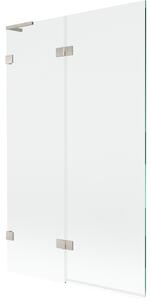 Mexen Lunar L, 2-krídlová vaňová zástena ľavá 110 x 150 cm, číre sklo, brúsená oceľ, 897L-110-100-97-00-L