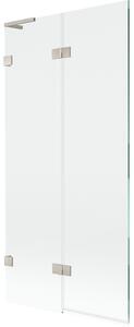 Mexen Lunar L, 2-krídlová vaňová zástena ľavá 90 x 150 cm, číre sklo, brúsená oceľ, 897L-090-100-97-00-L